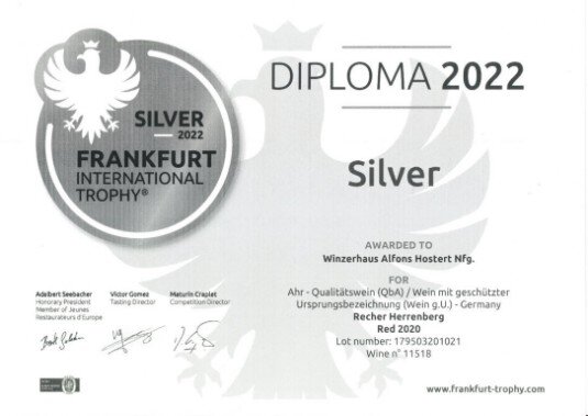 Urkunde Frankfurt Trophy
